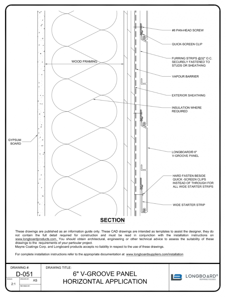 6 inch V Groove Siding Horizontal Application