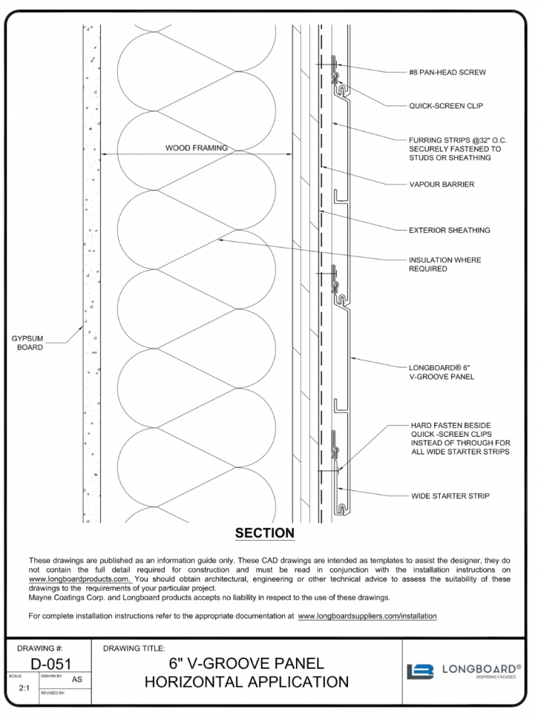 D-051 6 inch V Groove Panel Horizontal